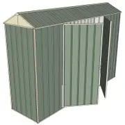 Build-a-Shed 0.8 x 3 x 2.1m Gable Double Hinged Side Door Shed - Green