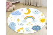 3D Clouds Rainbow Moon Sun 81147 Round Non Slip Rug Mat Room Mat Quality Elegant Photo Carpet