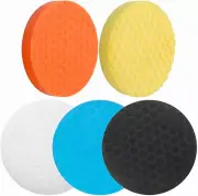 5PCS 7" Car Waxing Polish Foam Sponge Kits Polishing Pad Buffer Polisher Wheels