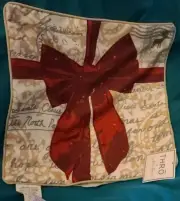NWT THRO Marlo Lorenz - 17" x 17" Throw Pillow Shell - Christmas Ribbon Sequins