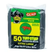 Glad tuff stuff garbage bag XL 70-77ltr (pack of 50) • PAS-DD467