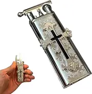 Vintage Stylish Cross Design Lighter, Retro Grinding Wheel Lighter, Vintage Stylish Cross Design Butane Lighter (Black Cross)
