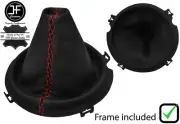 RED CROSS STITCHING LEATHER GEAR BOOT+PLASTIC FRAME FOR AUDI TT MK2 06-14 (for: Audi)