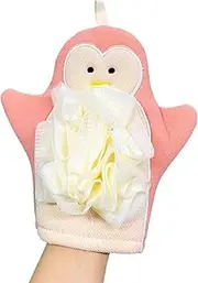 Shower Mitten Exfoliator, 2-in-1 Glove Exfoliator for Body, Shower Puff, Bathing Accessories, Loofah Sponge, Rich Foaming Towel for Men Women Kids Families