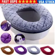 Bathroom Toilet Seat Closestool Washable Soft Warmer Cover Pad Mat Cushion US