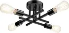 Semi Flush Mount Ceiling Light Fixture Matte Black, Modern Sputnik Close to Ceil