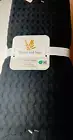 THYME & SAGE KITCHEN TEA TOWELS (3) BLACK GRAY WHITE WAFFLE 100% COTTON NWT