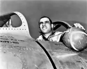 1949 Hero Pilot Ace James Jabara in Cockpit 8x10 Photo Aviation USAF Airplane