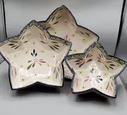 Temp-Tations By Tara Old World Blue Star Shaped Nesting Bowls Set Of 3 NEW. G2