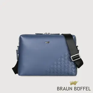 【BRAUN BUFFEL 德國小金牛】台灣總代理 墨菲斯 斜背包-復古藍/BF524-62-VBL