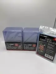 Ultra Pro 3X4 Thick Toploaders 130pt Point 2 Packs of 10 AND 100 THICK SLEEVES