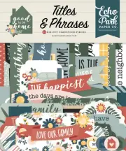 3 Pack Echo Park Cardstock Ephemera-Titles & Phrases, Good To Be Home TH336032