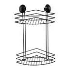 Wall Suction 2 Tier Rack Bathroom Shower Caddy Shelf Organiser Holder Storage