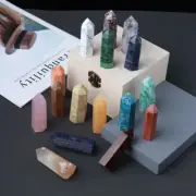 Natural Colorful Quartz Crystal Point Wand Healing Stone Obelisk Energy Chakra