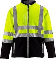 Refrigiwear Men's Hivis Insulated Softshell Jacket - ANSI Class 2 High Visibility with Reflective Tape