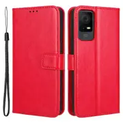 For Tcl 405 / 406 / 408 / T506d Pu Leather Phone Cover Crazy Horse Texture Flip Wallet Stand Smartphone Case With Strap
