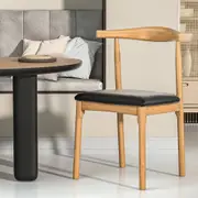Bert Wishbone Style Dining Chair Pine & Black