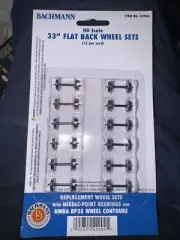 Bachmann Trains 33" FLAT BACK WHEEL SETS (12 per card) - HO Scale