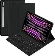 [Jarttarn] Keyboard Case Compatible with Samsung Galaxy Tab S10 Ultra 2024 14.6 inch Slim PU Cover Detachable Wireless Galaxy Tab S10 Ultra Tablet Keyboard Case with Pen Holder (Black)