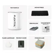 Outdoor Mini Camping Pump With Lamp For Sleeping Pad White Pump Super Bundle