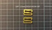 Gold Metal 3/8" (12mm) Hook Set Bra Lingerie Bathing Swimsuit Strap - USA