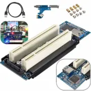 PCI-E Express X1 to Dual PCI Riser Extend Adapter Card With USB 3.0 Cable NEW