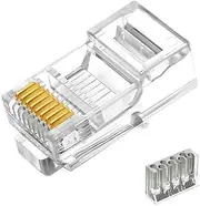 50 Pcs Cat6 RJ45 Connectors, Cat6 RJ45 Plugs, Cat6 2-Piece Crystal Unshielded RJ45 Ends UTP 8P8C Modular Network Plug Connector