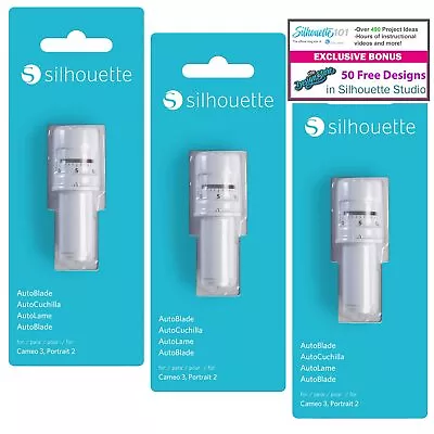 Pack of 3 Silhouette Autoblades for CAMEO 3 and Portrait 2 with Free Designs