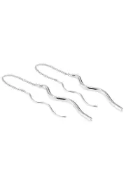 Jenny Bird Squiggle Silver-dipped Threader Earrings ONE SIZE