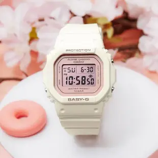 【CASIO 卡西歐】BABY-G 春季色彩方形女錶電子錶-櫻花粉紅(BGD-565SC-4)