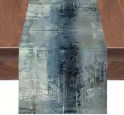 Blue Grey Table Runners Modern Art Farmhouse Linen Table Runners Dresser Scar...