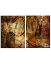 Ready2HangArt Earth Tone Abstract III Wrapped Canvas Wall Art Set