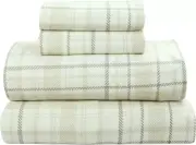 4 Piece 100% Cotton Flannel Sheets Queen Size Bed Set - Warm & Extra Soft, High