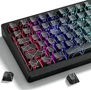 dagaladoo Black Spider Web keycaps Line Backlit Shine Through Keycaps Set Side Printed Key caps Cherry Profile Custom Keyboard Key caps for 100% 75% 65% 60% TKL US Layout Mechanical Keyboard