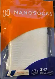 NANOSOCKS 3D Nano-Weave Technology Unisex Adult Compression Socks White sz 2