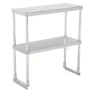 Clivia NSF Stainless Steel Double Overshelf 14" x 30" Commercial Deck Prep Table