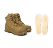 Australian Shepherd® Work Safety Boots Mens Leo Lace Up Zip Steel Toe with Wool Insole