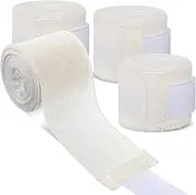 RoundFunny 4 Pcs Gauze Boxing Hand Wraps for Men and Women, Elastic Wrist Compression Bandage, Training Sparring Inner Gloves for Knuckle Protection, Martial Arts Kickboxing Muay Thai