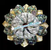 10" white Marble Fruit Bowl plate inlay paua shell mop Stone home Decor