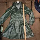 NWT 7 for All Mankind Jacket Dress Vegan Leather Forrest Green Button Front MED