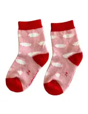 [Sweet Cheeks Merino] Merino Gumboot Socks in Light Pink Clouds