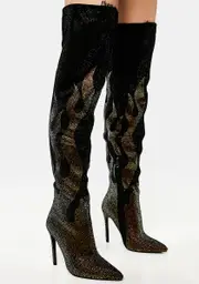 [AZALEA WANG] Bling Of Fire Stiletto Boots
