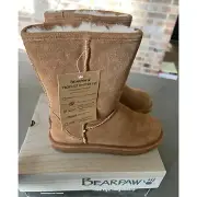 Bearpaw Women's Elle Short Suede Winter Boots Hickory Size 6