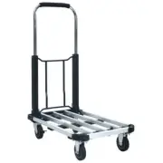 Foldable Transport Trolley Aluminum Silver Folding Hand Truck Cart vidaXL