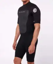 RIP CURL Men's 2mm OMEGA S/S BZ Spring Suit - Black Size Small NWT - LAST ONE