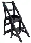 Ladder Chair Mahogany Convertible Chair Library Chair Step Stool Wooden Ladder