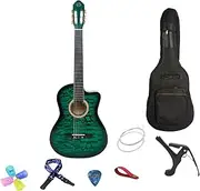 Acoustic Guitar Folk Guitar 6 Nylon Strings Vintage Spruce Notched Guitar, Green