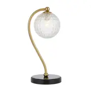 Foscani Diamond Cut Clear Glass Black Marble Base Table Lamp