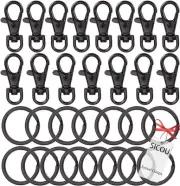 30PCS Keychain Hooks with Key Rings Swivel Clasps Lanyard Snap Hooks Metal Lo...