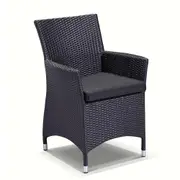 Roman 8 Rectangle Outdoor Wicker Glass Top Dining Table and Chairs Setting - Outdoor Wicker Dining Settings